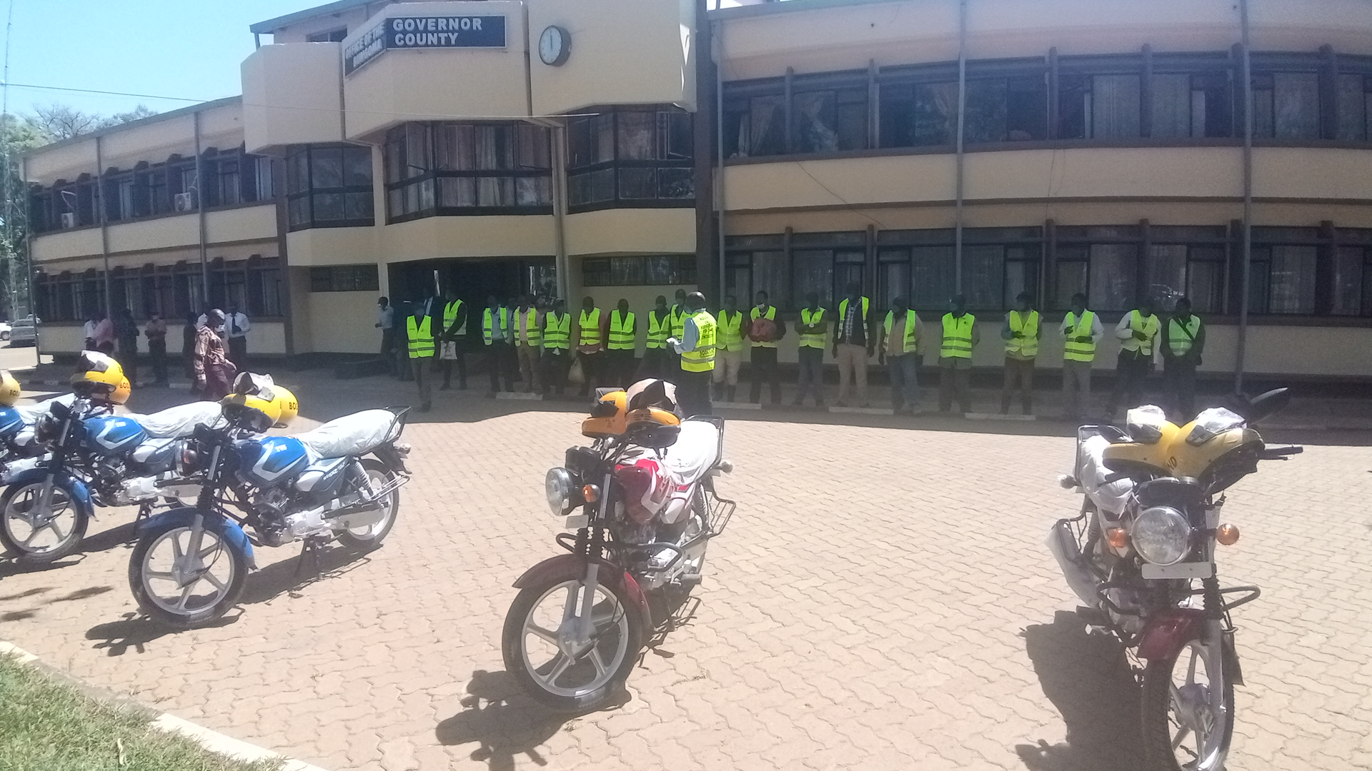 Motorcycles at a Boda Fund event