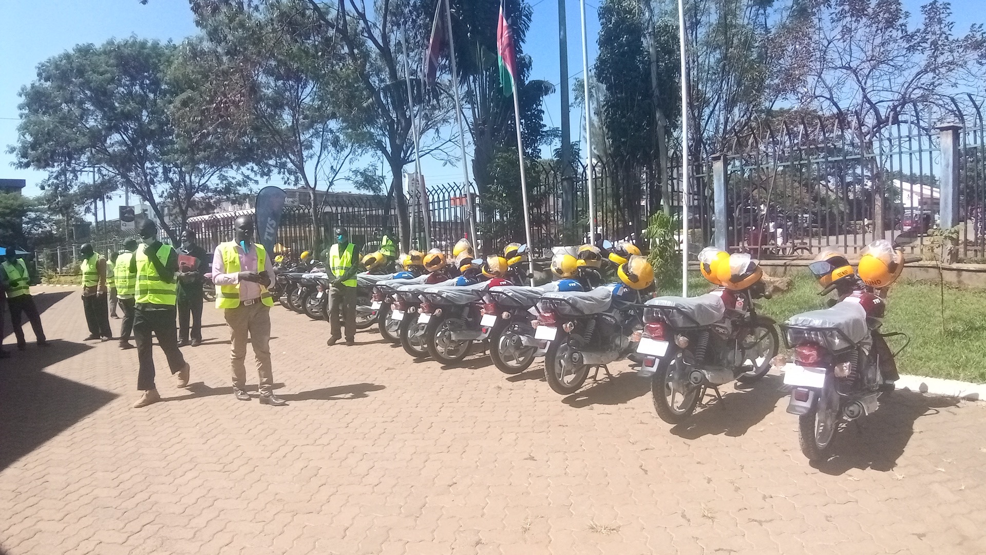 Boda Fund motorcycles prepared for riders